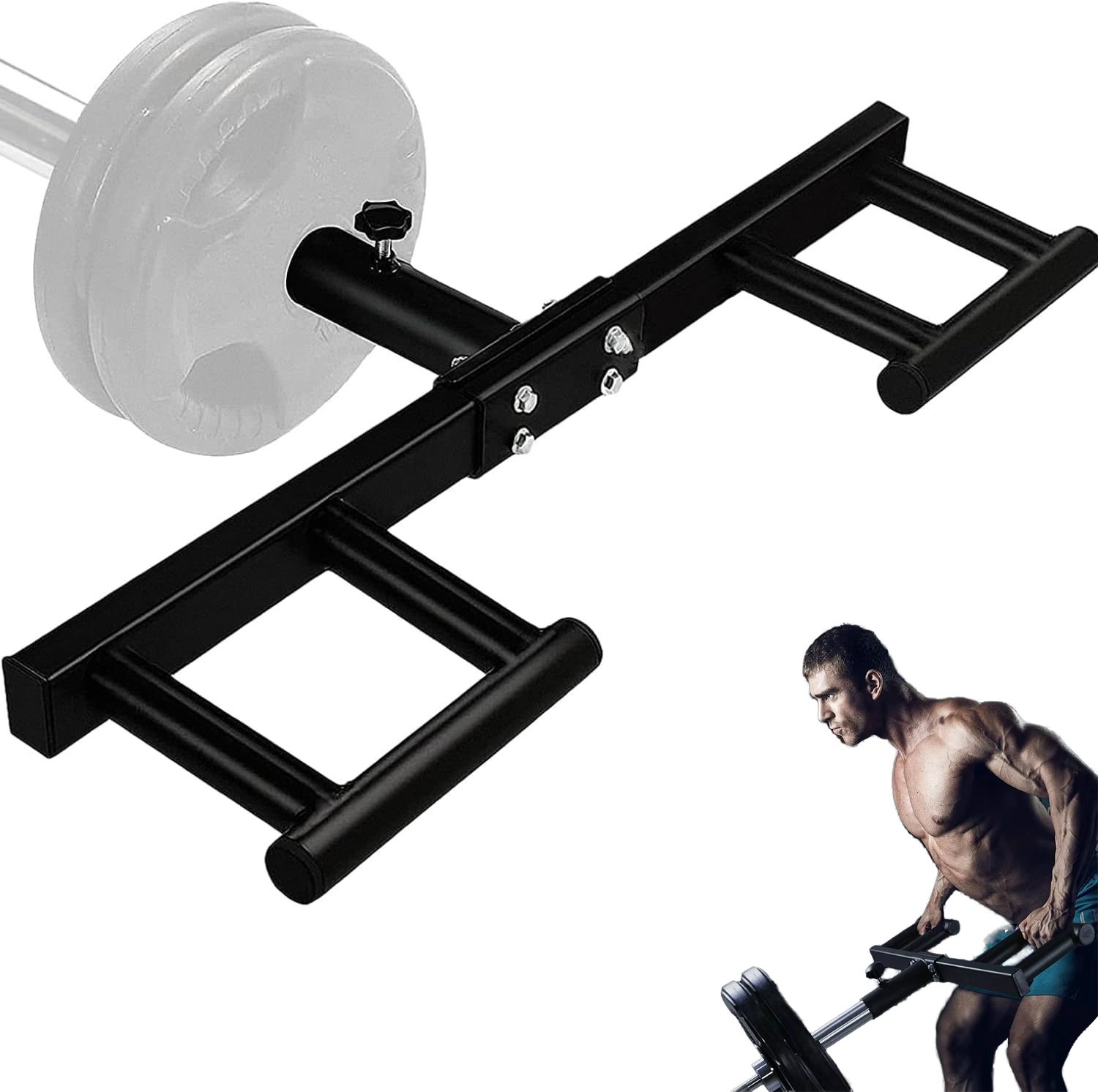 Landmine Barbell Attachment - バイキングプレス ランドマインハンドルアタッチメント 2インチバーベル用 重量鉄製 ホームジム機器 スクワット、ロー、プレスワークアウト用